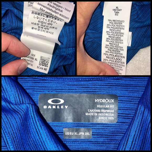 Oakley🏌🏼‍♂️⛳️Polo Mens XL Blue and Black, Worn Once, Practically New, Hydrolinx. - Picture 3 of 16